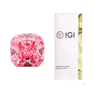 Diamante Suelto Cultivado en Laboratorio CVD de 1.01 Quilates, Corte Cojín, VVS/VS, Color Rosa Intenso, Perforado con Láser, Certificado IGI, Precio al por Mayor - Product Image 1
