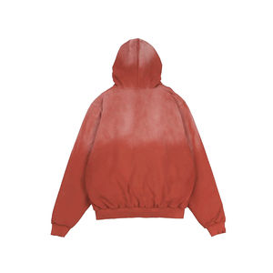 Dernier design – Sweat à capuche en molleton uni délavé pour homme – Écologique, respirant, grande taille, mélange de coton – Collection hiver tendance - Product Image 4