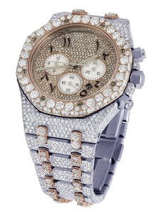 Luxurious Diamond <b>Watch</b>, Full Iced Out Band Customised Hip Hop <b>Wrist</b> <b>Watch</b>, Chronograph Rapper Style Diamond <b>Watch</b> - Product Image 2