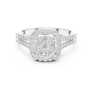 Bague en or jaune 14 carats avec diamant de laboratoire pour femme |   Fiançailles et mariage |   Vêtements de tous les jours |   Plaqué or - Product Image 3