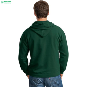 Vente en gros directe usine – Sweats à capuche classiques unis en molleton bouclette 100 % coton 500 g/m² à fermeture éclair, coupe régulière, séchage rapide - Product Image 6