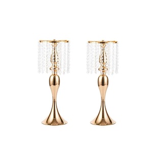 Suministros para eventos y fiestas Centros de mesa de cristal para bodas Soporte de flores de cristal alto artificial con cuentas de cristal - Product Image 4