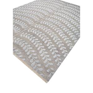 Tapis en laine et soie de bambou noué à la main gris pansy et noir, motif floral GSB-1501 pour usage domestique - Product Image 2