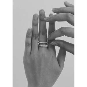 Yellow Gold Petite Marquise Eternity <b>Ring</b> 10k Fine Jewelry with Geometric Cut Diamond <b>Dainty</b> Wedding Style - Product Image 4