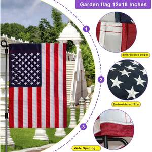 American <b>Garden</b> <b>Flag</b> 12x18 Inches Double Sided Embroidered Small USA American <b>Flag</b> <b>Garden</b> Yard <b>Flags</b> for Outside Patriotic - Product Image 5