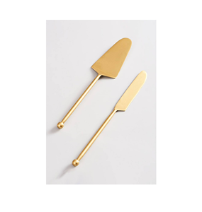 Cuchillo y servidor de pastel de latón de venta directa de fábrica (Juego de 2) para fiesta de cumpleaños uso diario diseño popular de alta calidad - Product Image 6