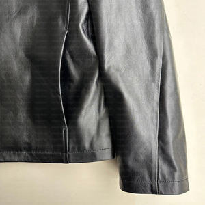 Vêtements d'extérieur de mode pour la saison d'hiver, veste en cuir skinny, moto, cuir PU noir, vestes en cuir pour hommes, mode haut de gamme - Product Image 5