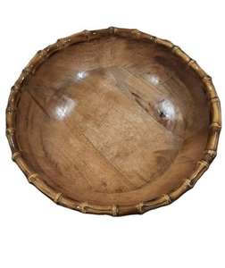 Tazón para Servir de Madera Hecho a Mano Ecológico con Diseño de Borde Único, Duradero y Apto para Lavavajillas, para Comer en Casa, Ensaladas, Frutas y Sopas - Product Image 1