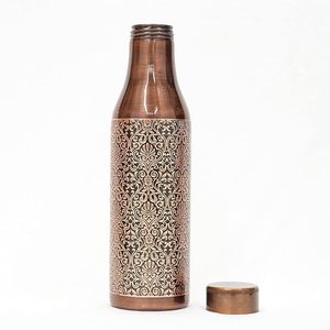 AALIYAN IMPEX Botella de agua de cobre y plata pura hecha a mano de 950ML a prueba de fugas sin juntas de beneficio de salud Ayurveda con descuento - Product Image 2