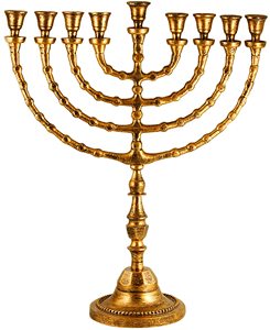 Conception avantageuse en laiton Menorah 9 bougeoirs à prix raisonnable - Product Image 3
