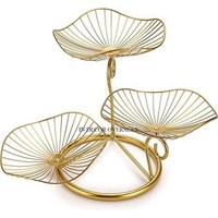 Corbeille à pain et fruits moderne créative en argent brillant poli de qualité supérieure fabriquée en métal de forme ronde aspect attrayant