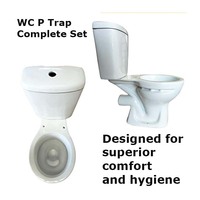 Ensemble de quatre pièces en céramique pour salle de bain, siège de toilette et lavabo avec socle, couleur blanche, ensemble de 4 pièces, piège ou lavabo