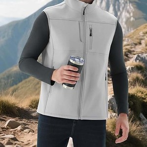Gilets d'hiver décontractés pour hommes en toile polyester/coton avec doublure polaire, double fermeture éclair, imperméables et coupe-vent - Product Image 6