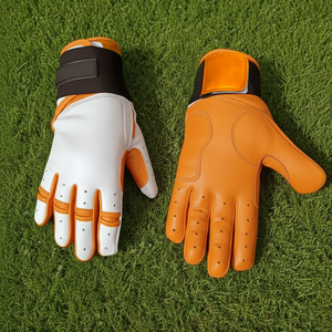 Gants de frappe de baseball en cuir de vachette en gros, prix bas, durables, ambidextres, écologiques, équipement de softball respirant avec fermeture auto-agrippante - Product Image 4