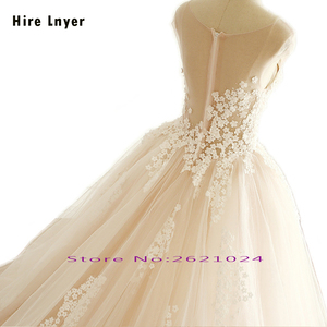 Robes <span class=keywords><strong>de</strong></span> <span class=keywords><strong>mariée</strong></span> Aster sur mesure, col en V, fleurs en perles, <span class=keywords><strong>robe</strong></span> <span class=keywords><strong>de</strong></span> bal avec <span class=keywords><strong>jupon</strong></span> - Product Image 4