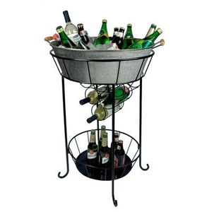 Hot Selling Portable Metal Silver Ice <b>Bucket</b> Wine Cooler <b>with</b> Black <b>Stand</b> for Beer <b>Bucket</b> for Party Wedding Decors Wholesale - Product Image 3