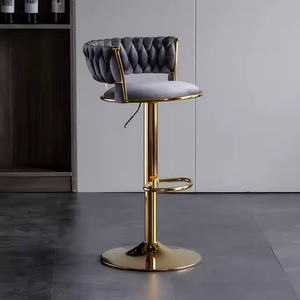 Modern <b>Adjustable</b> Height Dining <b>Bar</b> <b>Stool</b> with Comfortable Backrest for Home Hotel Apartment Use-Sleek Steel Design - Product Image 3