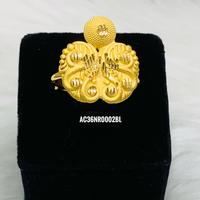 ALANKEET CREATIONS Nouveau collier classique en laiton plaqué or 24 carats avec pendentif fleur pour femme