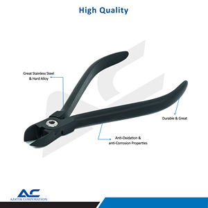 เครื่องตัดลวดจัดฟันแบบแข็ง 13.3 ซม. ปลายทังสเตนคาร์ไบด์สีดำ ทำจากสแตนเลส อุปกรณ์ทันตกรรม คีมตัดลวดจัดฟัน - Product Image 3