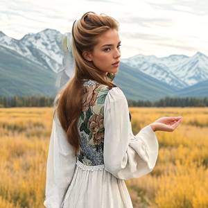 Hecho a mano hilos únicos vestido largo Maxi Sexy espalda descubierta mujer cintura integrada manga reunida Natural 100% algodón estilo Vintage - Product Image 6