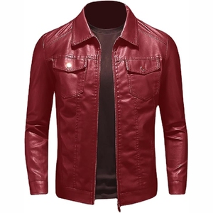 Chaqueta de cuero ligera para hombre, superventas, con cuello levantado, decoración de logotipo personalizado y diseños de diferentes estilos, 2025 - Product Image 1