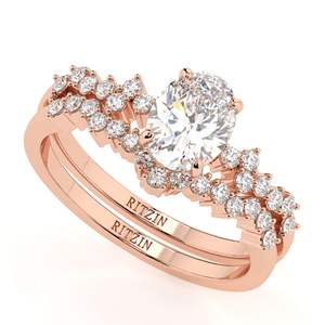 2.00 CT Oval Cut Diamond Heavy Solitaire With Accents Bridal Set Ring for Women - Product Image 5
