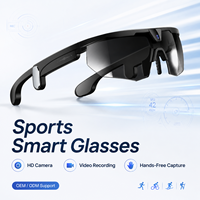 Lunettes de sport intelligentes HD 1080P avec caméra unique pour vidéo, Wi-Fi, batterie 290 mAh, étanches IP66, traduction IA en temps réel, commande vocale IA