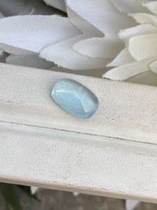 Piedra de cabujones con forma de cojín largo de Aguamarina de Color superior Natural con buen brillo, piedras preciosas sueltas para hacer joyas de 4,40 quilates - Product Image 3