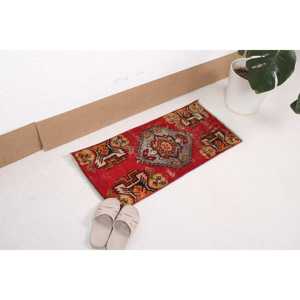 Turkish Rug, 1.4x3 ft Small Rug, <b>Red</b> Orange <b>Wool</b> Rug - Product Image 2