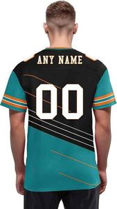 Camiseta de fútbol americano de calidad superior personalizable de fábrica al por mayor ropa deportiva unisex transpirable de secado rápido sublimación corta - Product Image 3