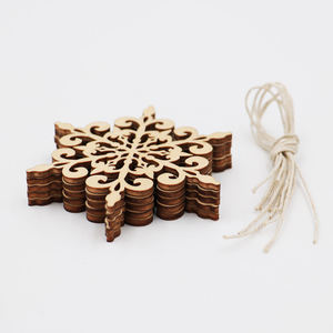 Boîte d'ornements de Noël en bois emballés avec ficelle et perles Cadeaux de vacances parfaits pour la décoration de la maison et la décoration festive - Product Image 3