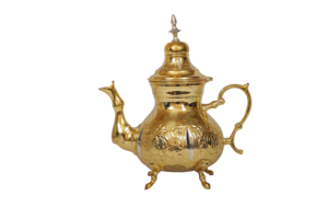 Fabricante de tetera de latón único dorado, tetera de Arte de latón de India con asa, cafeteras de diseño de lujo grabadas en latón - Product Image 4