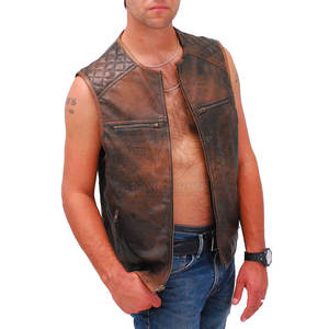 Chaleco de Motociclista de Cuero Premium, Resistente al Viento, con Costuras Resistentes, Ajuste Cómodo, Ligero y Ecológico para Conducir - Product Image 4