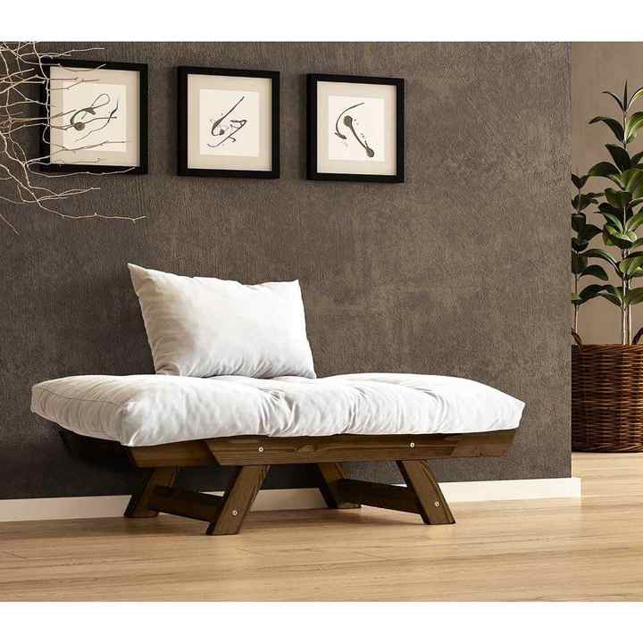 Adalar Solid Walnut-Off-White Color Armchair CPT8131-140