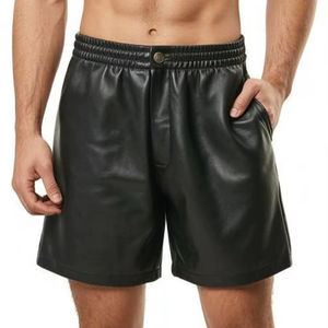 Pantalones Cortos de Compresión de Cuero Estilo 501 para Hombre, Transpirables, de Cintura Media, Diseño Sólido, Tejido de Lona No Tejida - Product Image 1