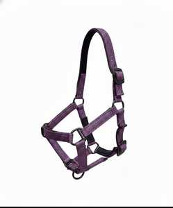 Rub International Leather Horse <b>Halter</b> with Reflective Sparkle Glitter | English Saddle Style Rope <b>Halter</b> | High-Density Webbing - Product Image 4