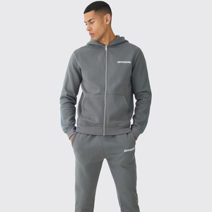 ชุดวอร์ม2ชิ้นกางเกงมีฮู้ดสำหรับผู้ชายชุดวอร์มผ้าคอตตอน100% สำหรับวิ่งขายตามท้องถนน - Product Image 1