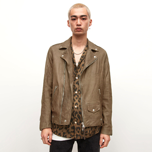 2025 nouveau Design hommes haute qualité en peau de mouton veste en cuir Logo personnalisé col montant hiver haute rue Style - Product Image 1