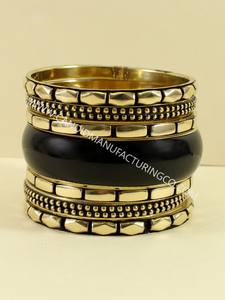 Diseñador hecho a mano moda brazaletes vidrio con brazalete de metal conjunto venta directa de fábrica joyería y accesorios - Product Image 3