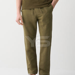 กางเกงจ็อกเกอร์ผ้าฝ้าย100% สำหรับผู้ชายเอวกลางแบบผูกเชือกดีไซน์เรียบง่ายและผ้าคุณภาพตามสั่งพร้อมตัวเลือกหลากสี - Product Image 3