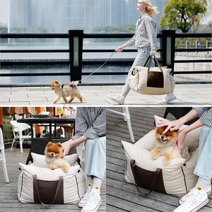 小型犬用カーシートカバー小型犬用ペット後部座席カバー車の子犬用シェルパ犬ブースターシートトラベルキャリアベッド - Product Image 6