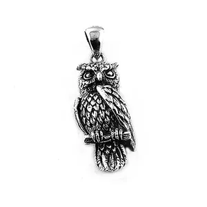 Collier avec pendentif hibou en argent sterling 925, pendentifs et breloques raffinés pour femmes, cadeau idéal - Product Image 1