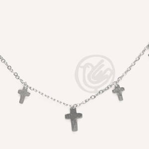 Collier avec pendentif croix religieuse minimaliste en acier inoxydable YFB 280 P, bijoux et accessoires de mode avec chaîne - Product Image 1