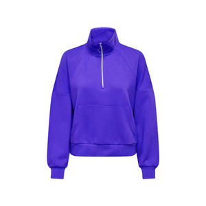 เสื้อกันหนาวมีฮู้ดแบบสวมหัวมีซิปครึ่งแขนผ้าคอตตอนผสมสำหรับฤดูหนาวเป็นมิตรกับสิ่งแวดล้อมแห้งเร็วปรับแต่งโลโก้ได้ - Product Image 2