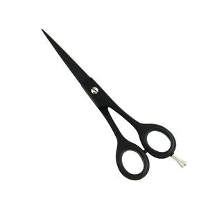 Ciseaux de coupe de cheveux de couleur noire lame tranchante en gros barbier 6 pouces ciseaux de coiffure avec repose-doigt - Product Image 1