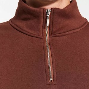 Sudadera de cuello redondo de nueva moda lisa con logotipo personalizado al por mayor, sudaderas de media cremallera de nueva moda - Product Image 6