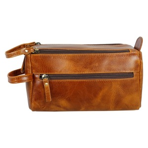 Large Luxury Genuine Leather Vintage Durable for & Cosmetic <b>Bag</b> for <b>Women</b> with Zipper Closure LTB-0085 - Product Image 5
