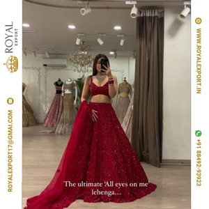 DISEÑADOR LEHENGA CHOLI GEORGETTE CON DISEÑO BORDADO TRABAJO Y MANGAS CON READYMADE BY ROYAL EXPORT - Product Image 1
