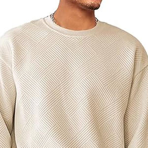 Sweat à capuche à col rond brodé de haute qualité unisexe Logo personnalisé 100% coton Vintage blanc Basics coton mélangé - Product Image 2