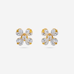 Vintage 92.5 <b>Silver</b> <b>Stud</b> Trendy Classic Flower Pattern Featuring Zircon Sapphire Pearl for Wedding Engagement Party Gift 188410 - Product Image 1